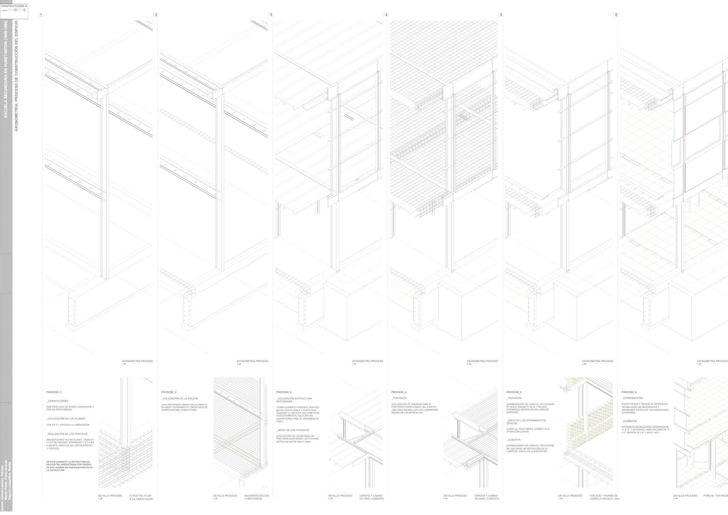 Smithson, Hunstanton, plantas, secciones, plants, cuts, sections, elevations,historia,construccion,construction,axonometria