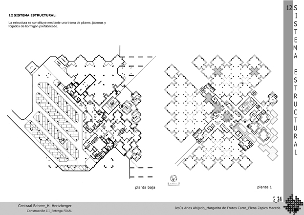 Heztberger,centraal beheer, plantas, secciones, plants, cuts, sections, elevations,historia,construccion,construction,axonometria