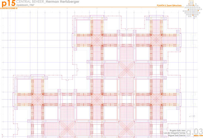 Heztberger,centraal beheer, plantas, secciones, plants, cuts, sections, elevations,historia,construccion,construction,axonometria