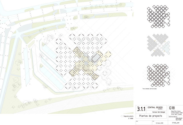 Heztberger,centraal beheer, plantas, secciones, plants, cuts, sections, elevations,historia,construccion,construction,axonometria