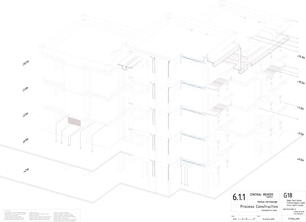 Heztberger,centraal beheer, plantas, secciones, plants, cuts, sections, elevations,historia,construccion,construction,axonometria