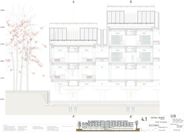 Heztberger,centraal beheer, plantas, secciones, plants, cuts, sections, elevations,historia,construccion,construction,axonometria