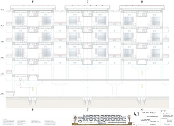 Heztberger,centraal beheer, plantas, secciones, plants, cuts, sections, elevations,historia,construccion,construction,axonometria